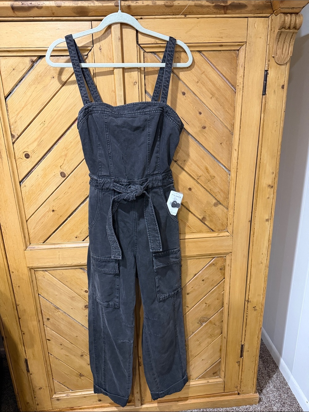 Women’s Black NWT Free People Black Denim Jumpsuit